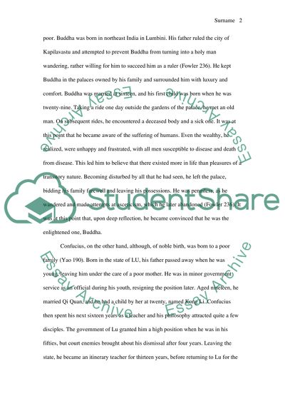 Compare And Contrast The Ideas, Background, And Philosophies Of Confucius And Buddha