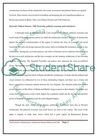 The evolution of Renaissance architecture between Palazzo and Villa