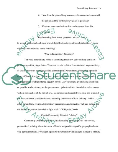 The Paramilitary Structure: A Critical Review