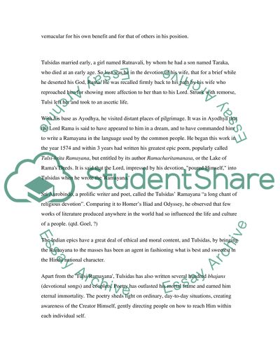 Tulsidas, Saint Poet of India