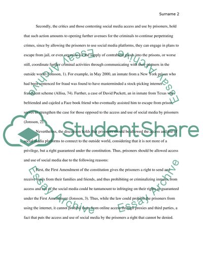 Social media and prisoners assignment