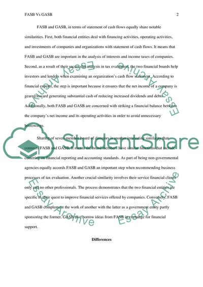 Similarities and Differences of Financial versus Government Accounting Standard Board