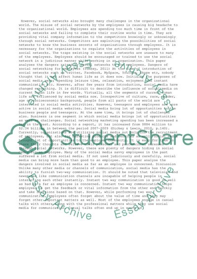 Dangers of social networking for employees