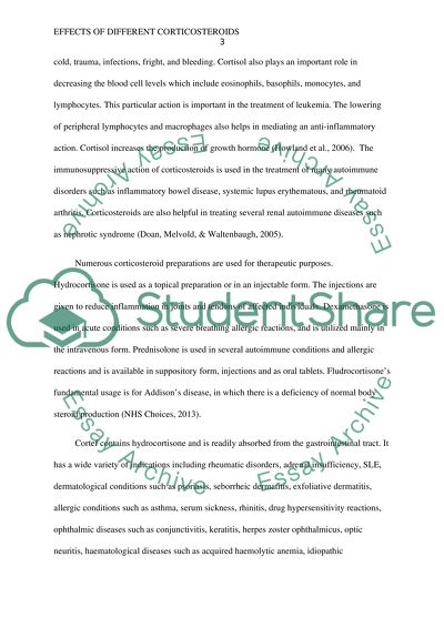 Effects of different corticosteroids on the immune system