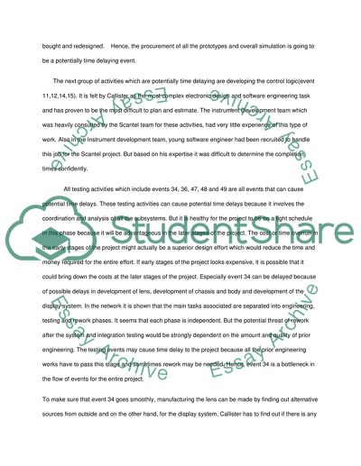 Critical Path Analysis, the Scantel Project