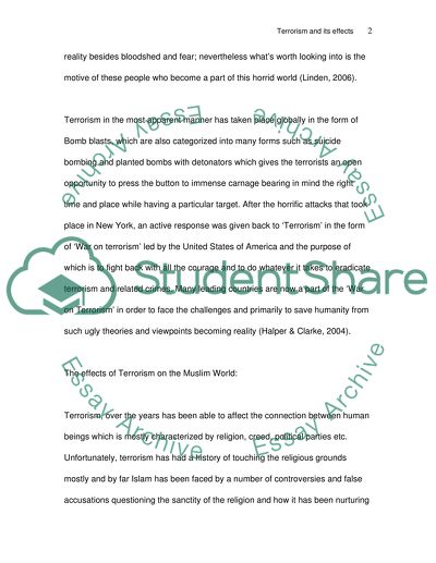Terrorism and its Effects