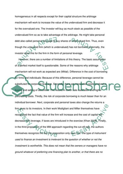 Capital Structure Theory