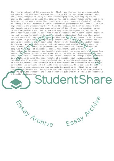 Midterm Employment Legal Analysis