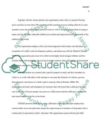 The Business Performance of The United Nations Childrens Fund