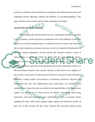 Cloud Computing and Security