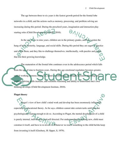 The Contrast of Theories of Child Development