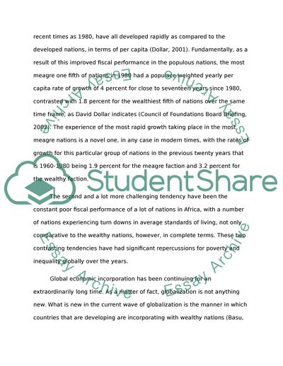 What are the effects of Globalization on Poverty and Inequality worldwide