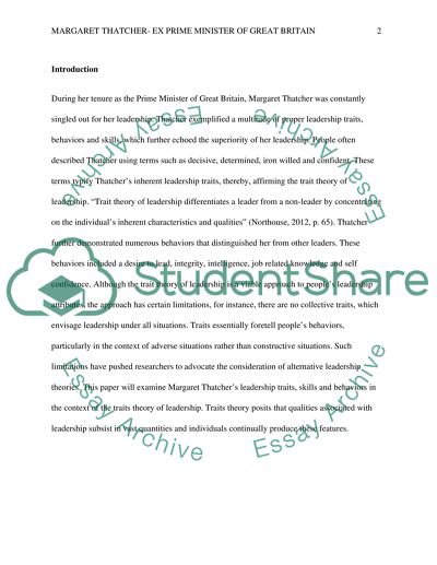 Famous Leader - Margaret Thatcher EX-Prime Minister of Great Britain