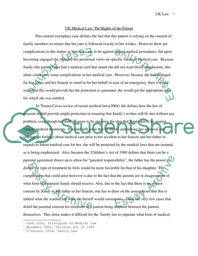 UK Medical Law: The Rights of the Patient