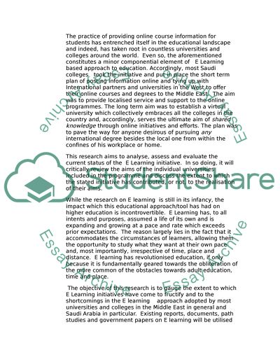 The state of E-learning initiatives in Saudi Arabia Universities