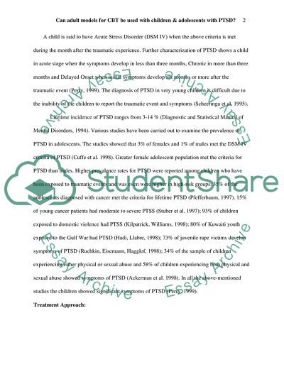 Can adult models for CBT be used with children & adolescents with PTSD a critical evaluation