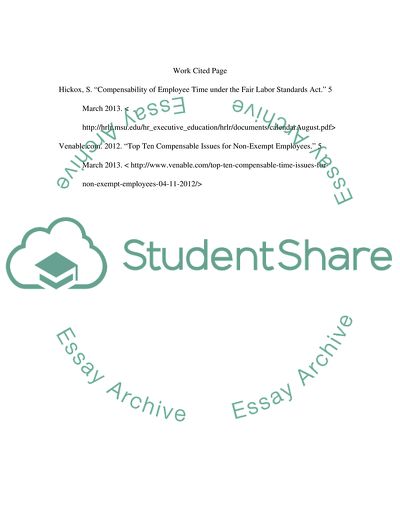 Compensability of Employee Time