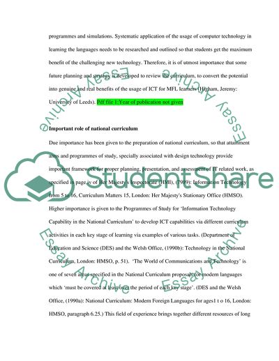 ICT and Teaching and Learning of Modern Foreign Languages