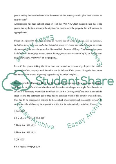 The Criminal Liability of Roxy