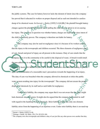 The Liability for Tort for a Company