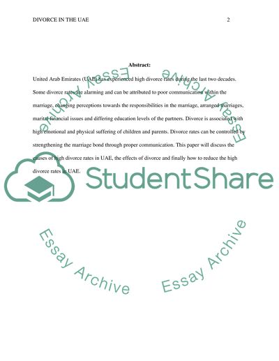 Divorce in the UAE has increased during the last 2 decades
