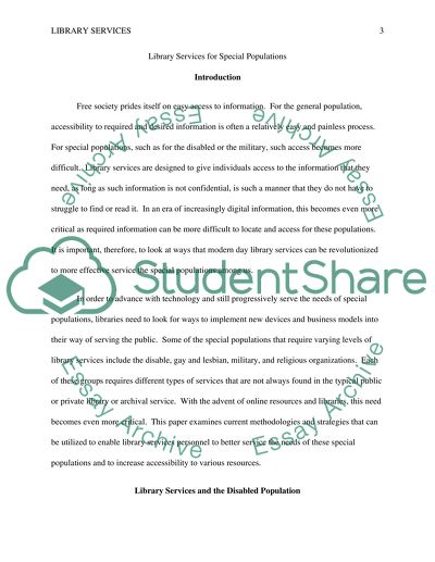 Library Services for Special Populations