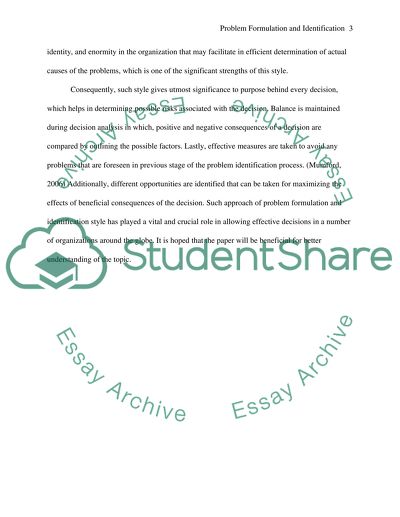 Problem Formulation and Identification Paper