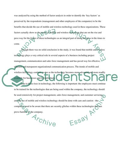 Mobile and Wireless Technology: Trends on the Rise