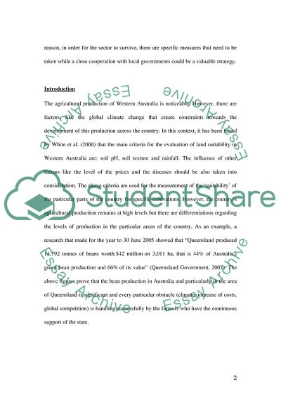 Beans Production in Australia