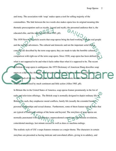 Nature of Contemporary British Soaps