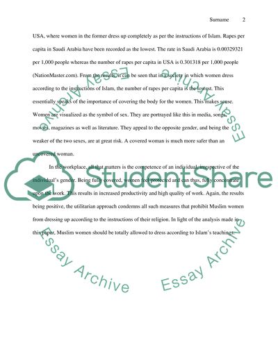 Moral Issues in Society: Muslim Clothing