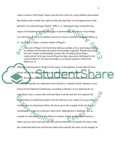 Learning Theory as Applied to Teaching and Learning Programmes