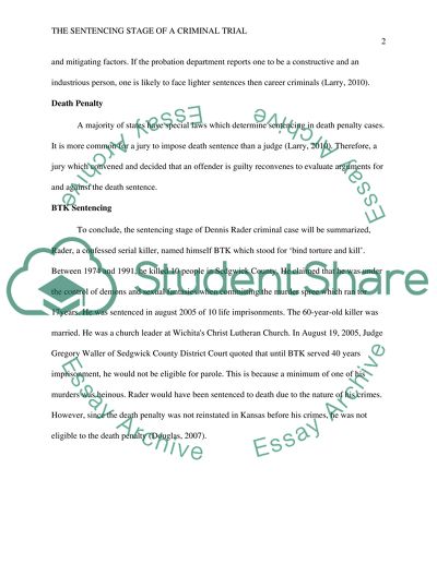 The stages of a criminal trial