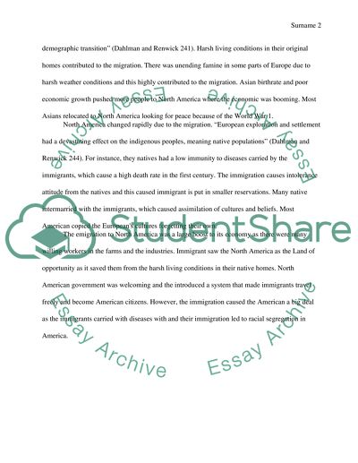 Compare the causes of European, African, and Asian emigrations to North America