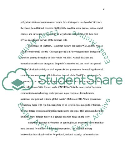 The CNN Effect - Fact or Fiction