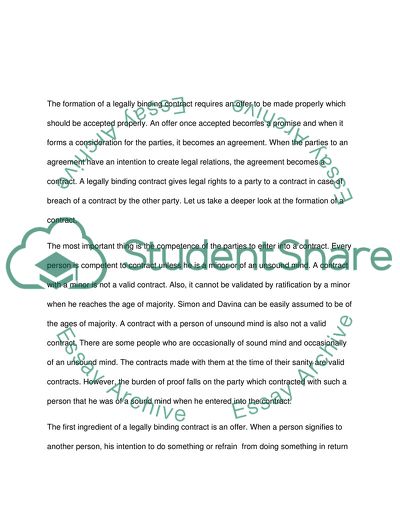 Creating of a Legally Binding Contract