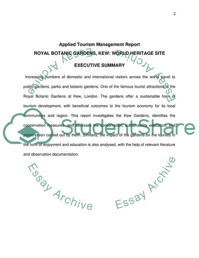 Tourism Management at Royal Botanic Gardens