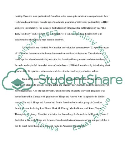 Canadian Television and Canadian Culture