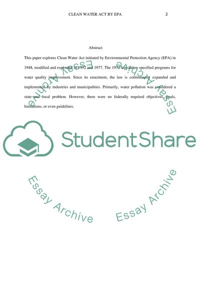 Clean Water Act by EPA