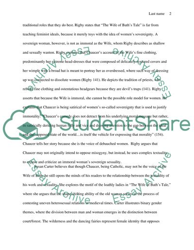 Sovereignty and Misogyny in Chaucers: The Wife of Baths Tale by Geoffrey Chaucer