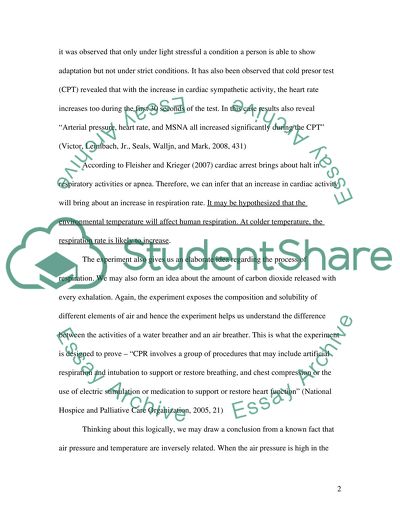 The effects of enviromental temperature on human respiration