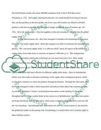 The Supply Chaining of Technological Innovations