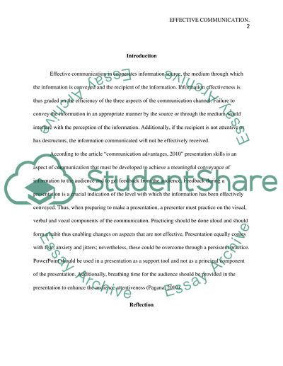 Effective Communication in Cooperates Information Source