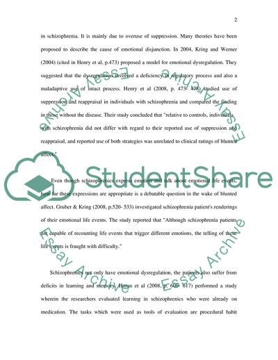 Psychology: Schizophrenia