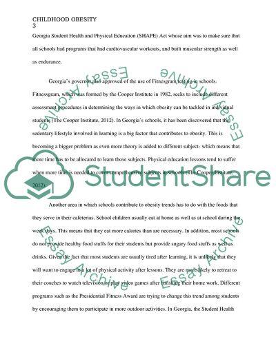 Childhood Obesity and Fitnessgram Testing