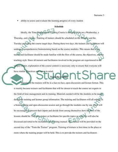 ADDIE Model: Implement Training Prototype on Time Management