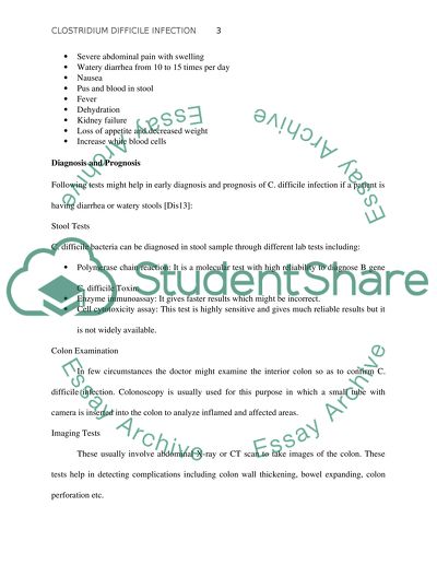 Clostridium difficile infection Essay Example | Topics and Well Written ...