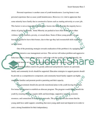 Homelessness and the Transition from Foster Care to Adulthood