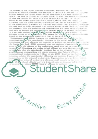 Organizational Enviornment of Google