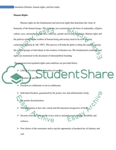 Liberalism (liberties, human rights, and free trade)